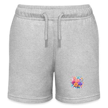 Petit bouquet coloré - Short de jogging enfant bio Stanley/Stella - gris chiné - Devant