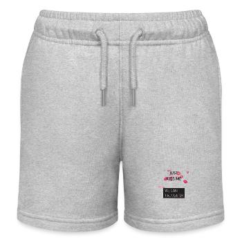 Just Kiss Me, We can Talk Later - Kinder Organic Joggingshorts Mini Bolter von Stanley/Stella - Grau meliert - Vorne