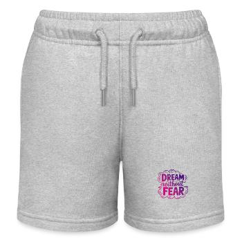 Rêve sans peur Citation - Short de jogging enfant bio Stanley/Stella - gris chiné - Devant
