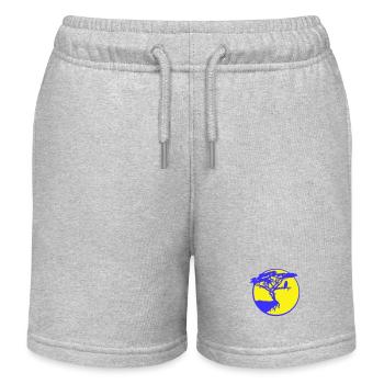 hibou arbre oiseau lune falaise ronde nuit silhouette - Short de jogging enfant bio Stanley/Stella - gris chiné - Devant