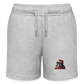 Fauler Hund mit Krone - Kinder Organic Joggingshorts Mini Bolter von Stanley/Stella - Grau meliert - Vorne