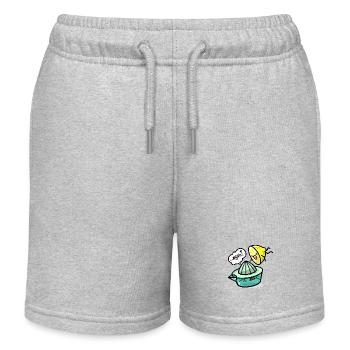Kawaii Lemon and Lemon Squeezer - Kids Organic Sweat Shorts by Stanley/Stella - heather grey - Front