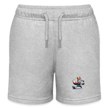 Fox Football - Kids Organic Sweat Shorts by Stanley/Stella - heather grey - Front