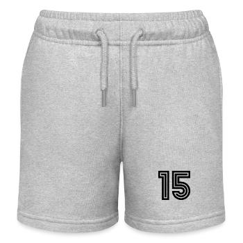 15. 15 JAHRE. 15-JÄHRIGES JUBILÄUM. 15-JÄHRIGES JUBILÄUM. - Kinder Organic Joggingshorts Mini Bolter von Stanley/Stella - Grau meliert - Vorne
