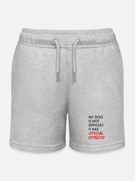 schwieriger Hund - Kinder Organic Joggingshorts Mini Bolter von Stanley/Stella - Grau meliert