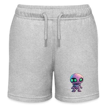 Alien / Außerirdisch / Ufo / Area 51 / All / Mars - Kids Organic Sweat Shorts by Stanley/Stella - heather grey - Front