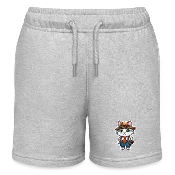 Lederhose / Tier / Tracht / Tradition / Katze - Kinder Organic Joggingshorts Mini Bolter von Stanley/Stella - Grau meliert - Vorne