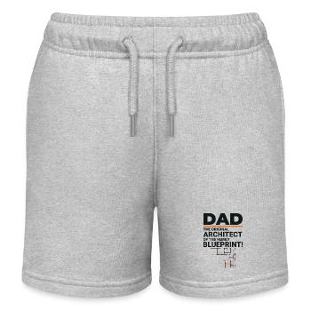 Architect Dad's Blueprint Laughter Father's Day - Kids Organic Sweat Shorts by Stanley/Stella - heather grey - Front