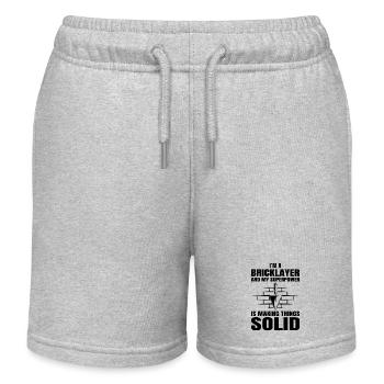 Maurer Maurer Maurer Maurer Wandbauer - Kinder Organic Joggingshorts Mini Bolter von Stanley/Stella - Grau meliert - Vorne