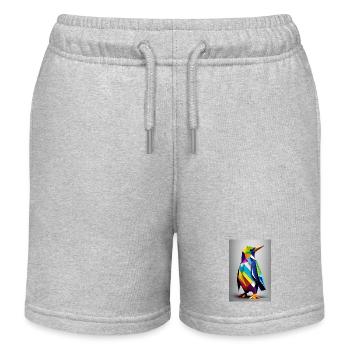 Pingouin origami - Short de jogging enfant bio Stanley/Stella - gris chiné - Devant