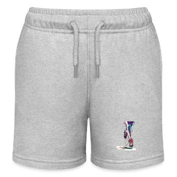 Eiskunstlaufsport #skating - Kinder Organic Joggingshorts Mini Bolter von Stanley/Stella - Grau meliert - Vorne