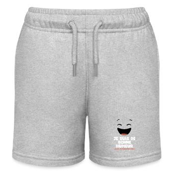 je suis de bonne humeur faites pas chier - Short de jogging enfant bio Stanley/Stella - gris chiné - Devant