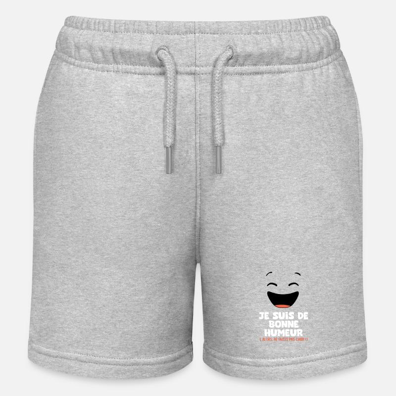 je suis de bonne humeur faites pas chier - Short de jogging enfant bio Stanley/Stella - gris chiné