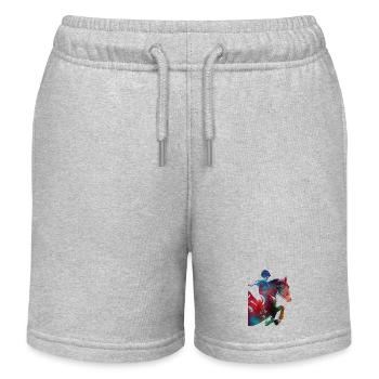 Horse Rider #rider #horse #sport - Kids Organic Sweat Shorts by Stanley/Stella - heather grey - Front
