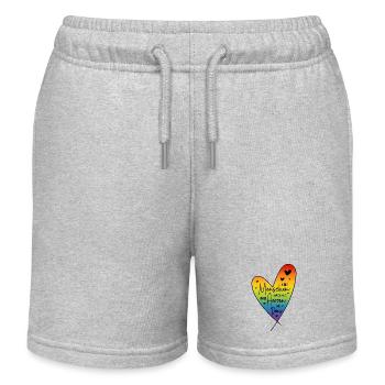 Kleine Menschen brauchen so große Herzen wie Deins - Kinder Organic Joggingshorts Mini Bolter von Stanley/Stella - Grau meliert - Vorne