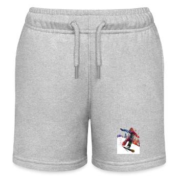 Snowboard-Sportkunst #snowboard - Kinder Organic Joggingshorts Mini Bolter von Stanley/Stella - Grau meliert - Vorne