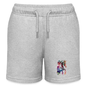 Horse Rider #rider #horse #sport - Kids Organic Sweat Shorts by Stanley/Stella - heather grey - Front
