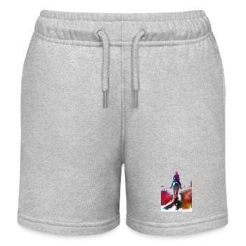 Horse Rider #rider #horse #sport - Kids Organic Sweat Shorts by Stanley/Stella - heather grey - Front