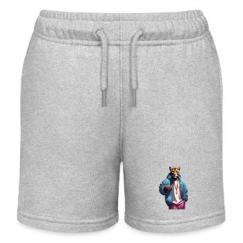 Hip-Hop-Tiger - Kinder Organic Joggingshorts Mini Bolter von Stanley/Stella - Grau meliert - Vorne