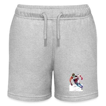Speed skating sport art #skating - Kids Organic Sweat Shorts by Stanley/Stella - heather grey - Front