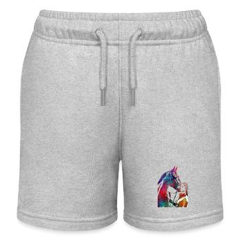 Horse Rider #rider #horse #sport - Kids Organic Sweat Shorts by Stanley/Stella - heather grey - Front