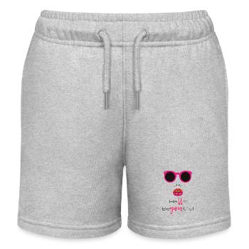 Hello BeYOUtiful Bold Art - Kids Organic Sweat Shorts by Stanley/Stella - heather grey - Front