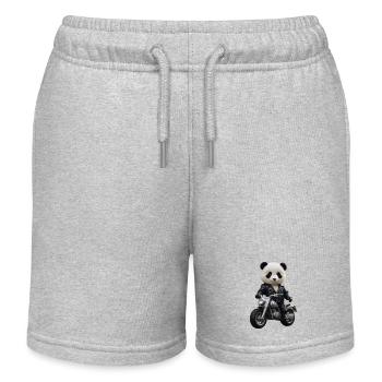 Panda motard - Short de jogging enfant bio Stanley/Stella - gris chiné - Devant