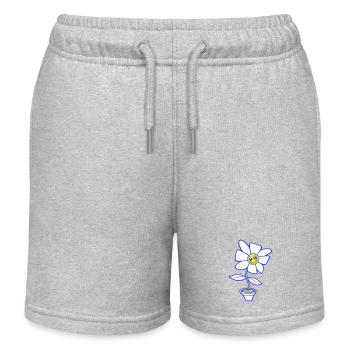 Petit Pot De Fleurs Visage Heureux Drôle - Short de jogging enfant bio Stanley/Stella - gris chiné - Devant