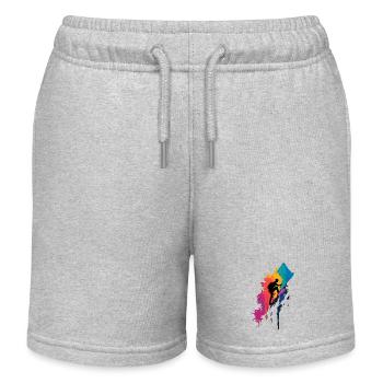 Buntes Bergsteigen Bergsteiger Wandern Klettern - Kinder Organic Joggingshorts Mini Bolter von Stanley/Stella - Grau meliert - Vorne