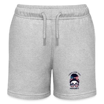 Es ist mir egal, Margaret - Patriotischer Humor - Kinder Organic Joggingshorts Mini Bolter von Stanley/Stella - Grau meliert - Vorne