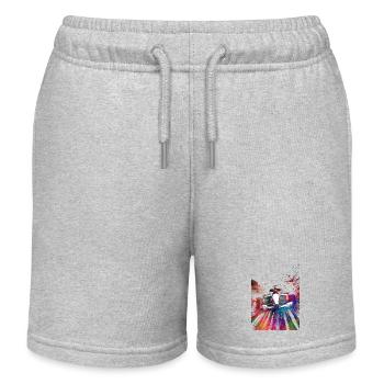 Cars racing #racing #sport - Kids Organic Sweat Shorts by Stanley/Stella - heather grey - Front