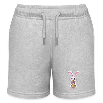 Easter bunny with Easter eggs - Kids Organic Sweat Shorts by Stanley/Stella - heather grey - Front