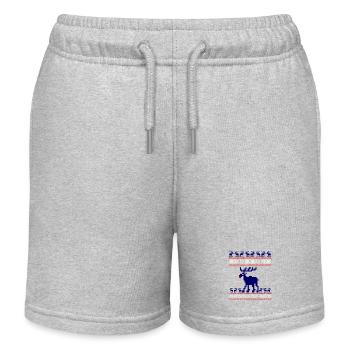 Rennier motif Tricot Hiver Rudolf Élan pixel xma - Short de jogging enfant bio Stanley/Stella - gris chiné - Devant