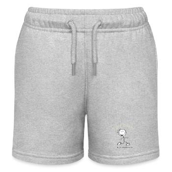 I Love Running Stick Figure - Runner - Kids Organic Sweat Shorts by Stanley/Stella - heather grey - Front