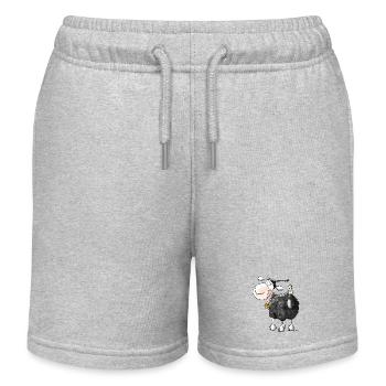 Funny Curly Sheep - Cartoon - Kids Organic Sweat Shorts by Stanley/Stella - heather grey - Front