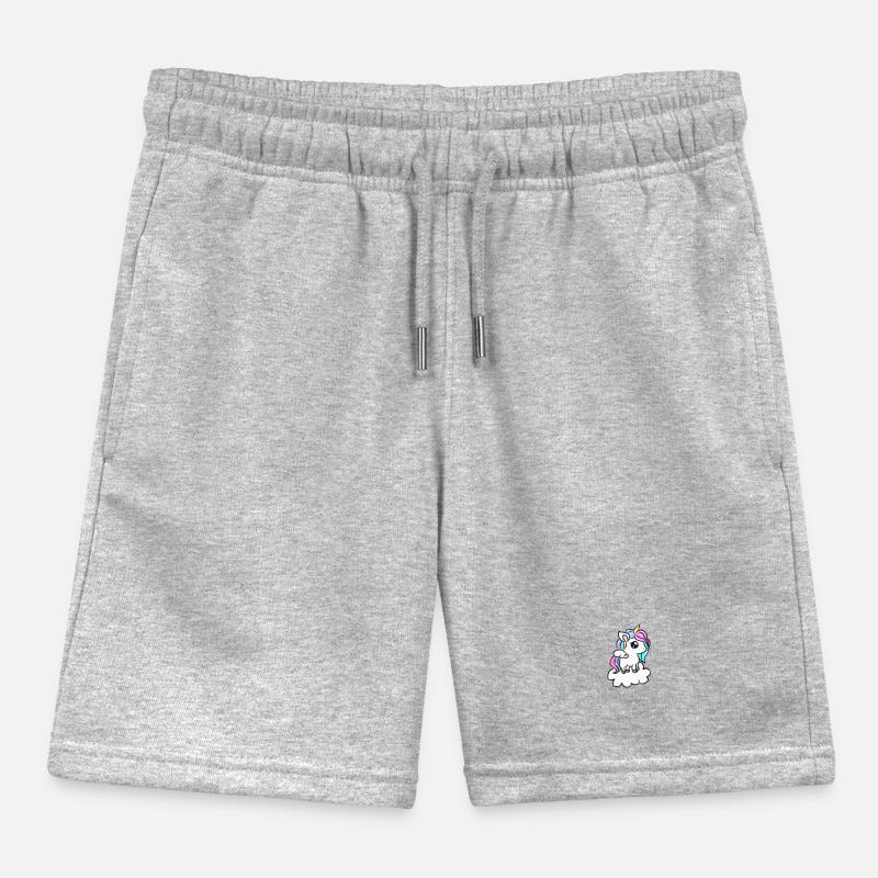 Rainbow unicorn on cloud Kids Organic Sweat Shorts by Stanley/Stella