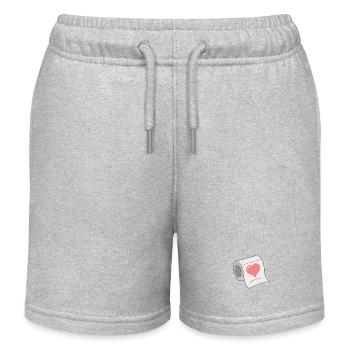 Rouleau de papier toilette avec coeur - Short de jogging enfant bio Stanley/Stella - gris chiné - Devant