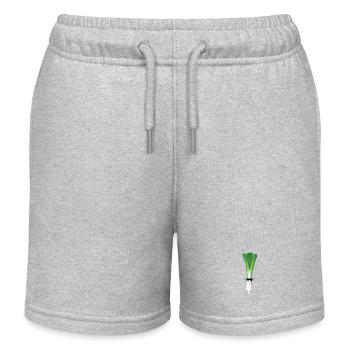 Leeks with sunglasses - Kids Organic Sweat Shorts by Stanley/Stella - heather grey - Front