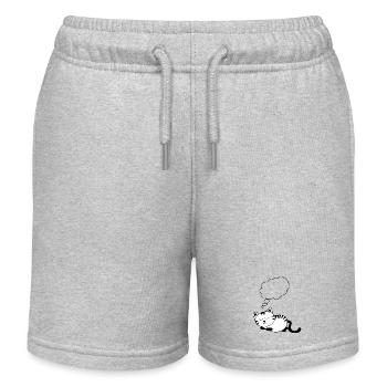 Chat ChatTier Bande dessinée personnalisable cadeau - Short de jogging enfant bio Stanley/Stella - gris chiné - Devant