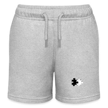 Puzzle Noir Blanc - Short de jogging enfant bio Stanley/Stella - gris chiné - Devant