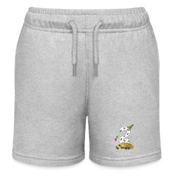Camion à ordures du 2e anniversaire - Short de jogging enfant bio Stanley/Stella - gris chiné - Devant