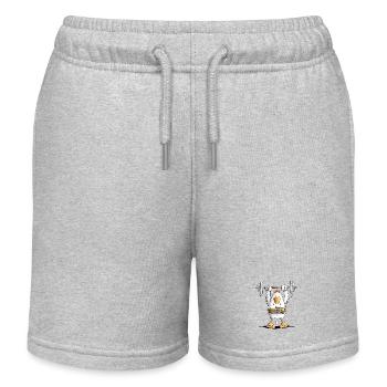 Starkes Huhn I Workout I Kraftsport - Kinder Organic Joggingshorts Mini Bolter von Stanley/Stella - Grau meliert - Vorne