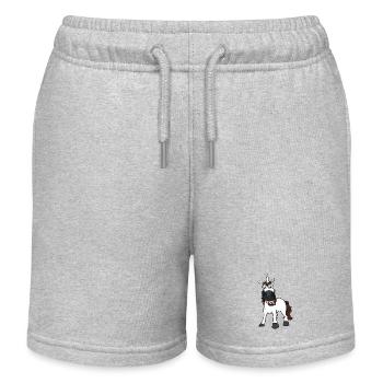 Einhorn Pferd Pony Reiten Lustig Humor irre Kind - Kinder Organic Joggingshorts Mini Bolter von Stanley/Stella - Grau meliert - Vorne