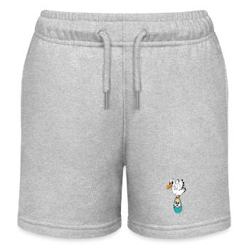Oiseau avec grossesse de bébé - Short de jogging enfant bio Stanley/Stella - gris chiné - Devant