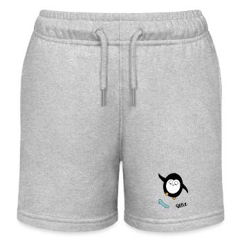 Skater Pinguin - Kinder Organic Joggingshorts Mini Bolter von Stanley/Stella - Grau meliert - Vorne