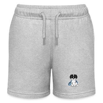 Landseer Hunde Motiv Hundebesitzer - Kinder Organic Joggingshorts Mini Bolter von Stanley/Stella - Grau meliert - Vorne