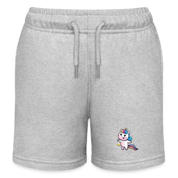 Kawaii Unicorn Science – Cute Rainbow Magic - Kinder Organic Joggingshorts Mini Bolter von Stanley/Stella - Grau meliert - Vorne