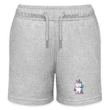 Kawaii Unicorn Science Kids – Mignon Einhorn - Short de jogging enfant bio Stanley/Stella - gris chiné - Devant