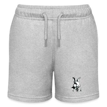 lapin de Pâques élégant avec costume et cravate - Short de jogging enfant bio Stanley/Stella - gris chiné - Devant
