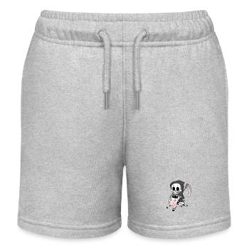 Grim Reaper Cow - Kids Organic Sweat Shorts by Stanley/Stella - heather grey - Front